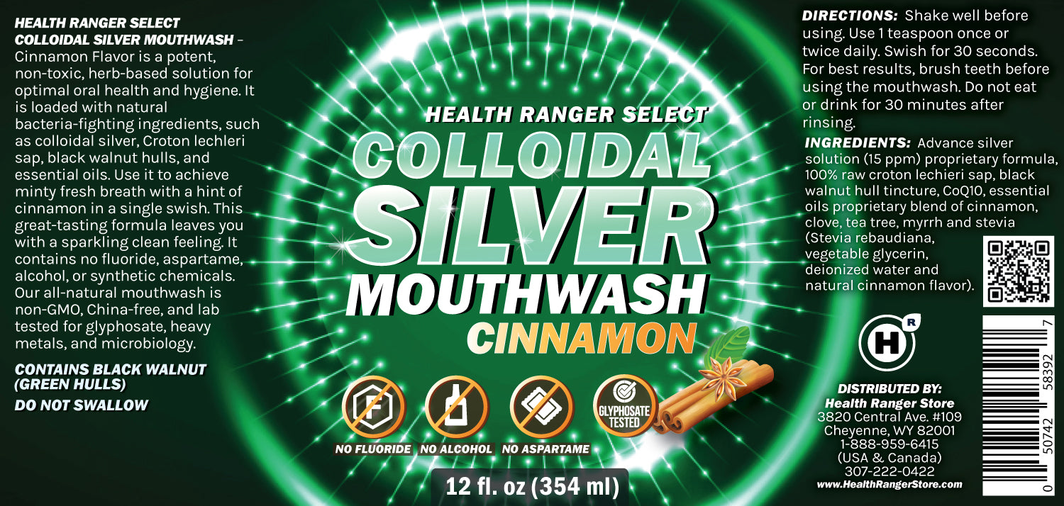 Colloidal Silver Cinnamon Mouthwash 12oz (354ml) (3-Pack)