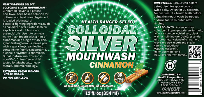Colloidal Silver Cinnamon Mouthwash 12oz (354ml)