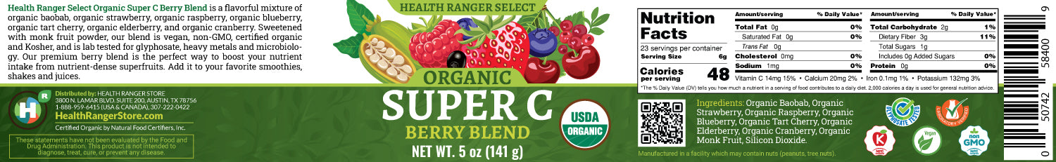 Organic Super C Berry Blend 5oz (141g)