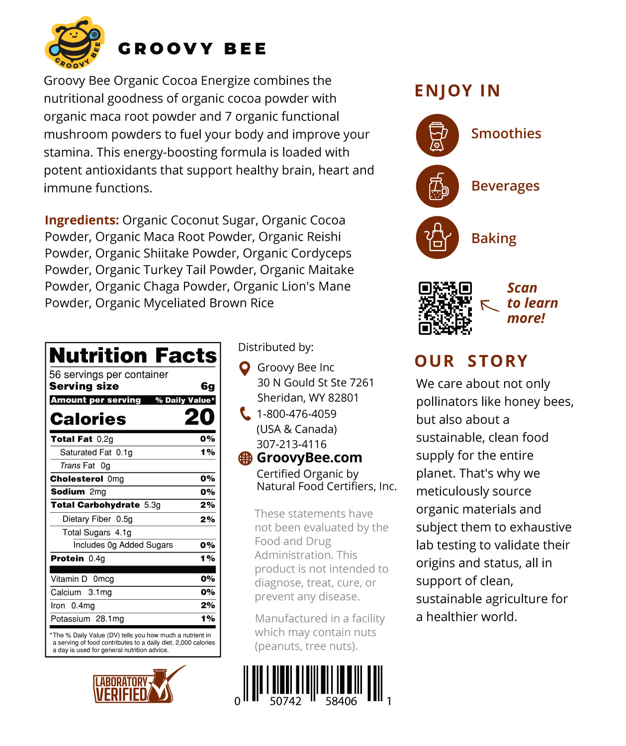 Organic Cocoa Energize 12 oz (340 g) – Health Ranger Store