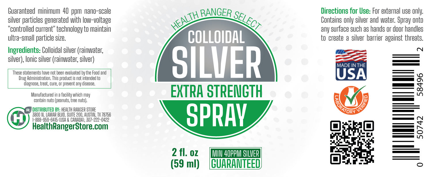 Colloidal Silver Extra Strength Spray 2 fl oz (59 ml) - 40ppm