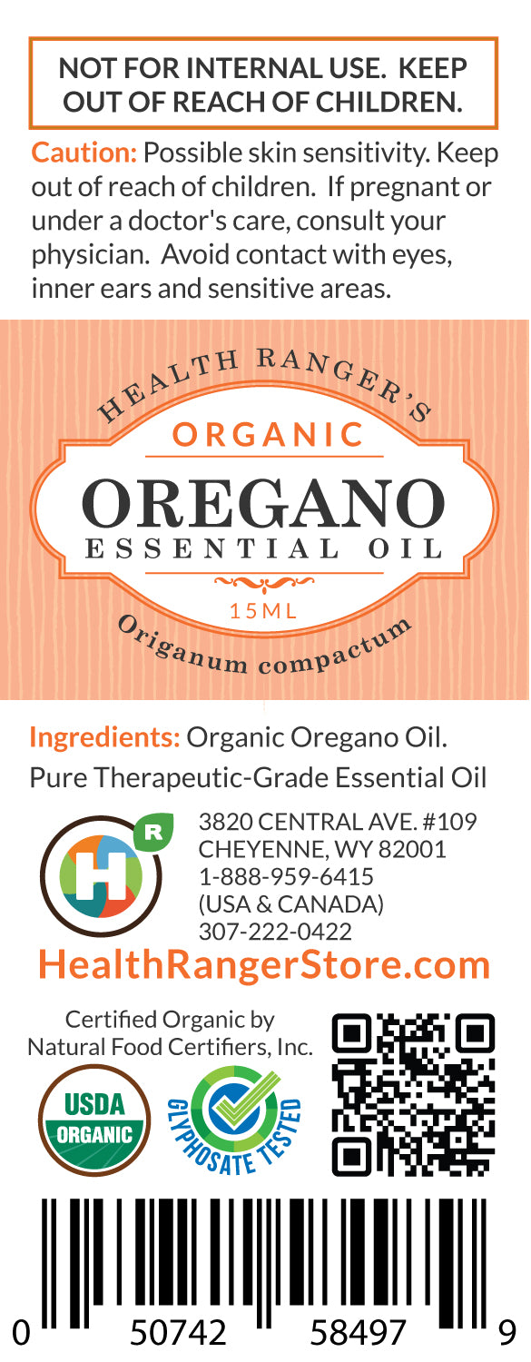 Organic Oregano Essential Oil 0.5oz (15ml) — Health Ranger Store