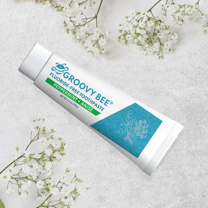 All Natural Fluoride-Free Toothpaste (Peppermint + Aniseed flavor) 3.5oz (100g) (6-Pack)