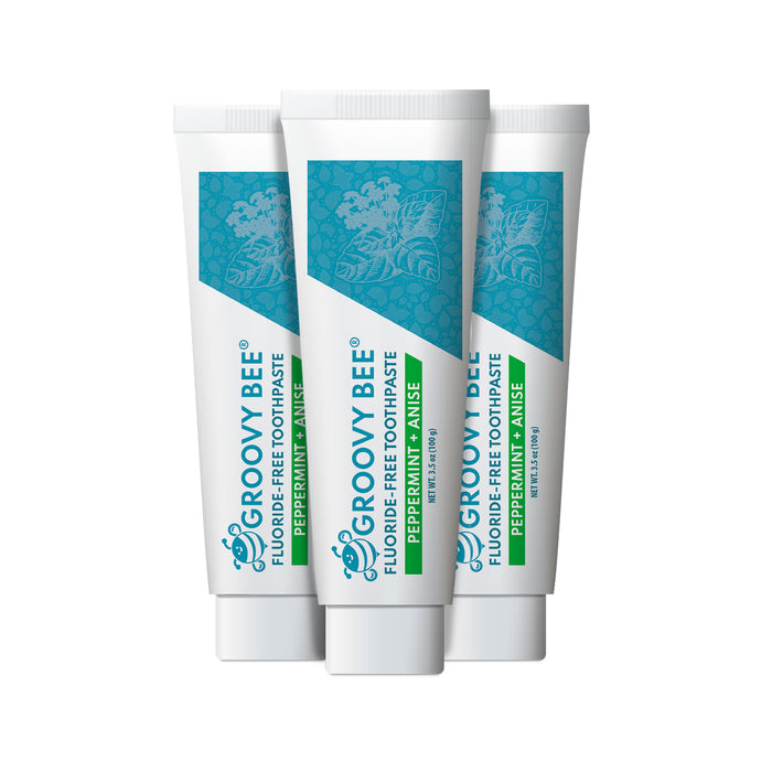 All Natural Fluoride-Free Toothpaste (Peppermint + Aniseed flavor) 3.5oz (100g) (3-Pack)