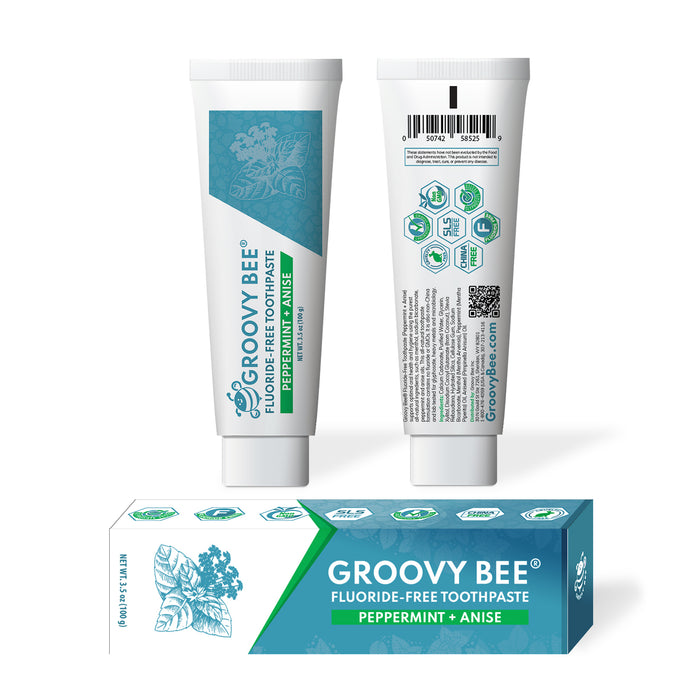 All Natural Fluoride-Free Toothpaste (Peppermint + Aniseed flavor) 3.5oz (100g) (6-Pack)