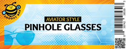 Groovy Bee Pinhole Glasses Aviator Style