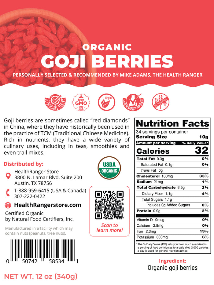 Organic Goji Berries 12 oz (340g) (6-Pack)