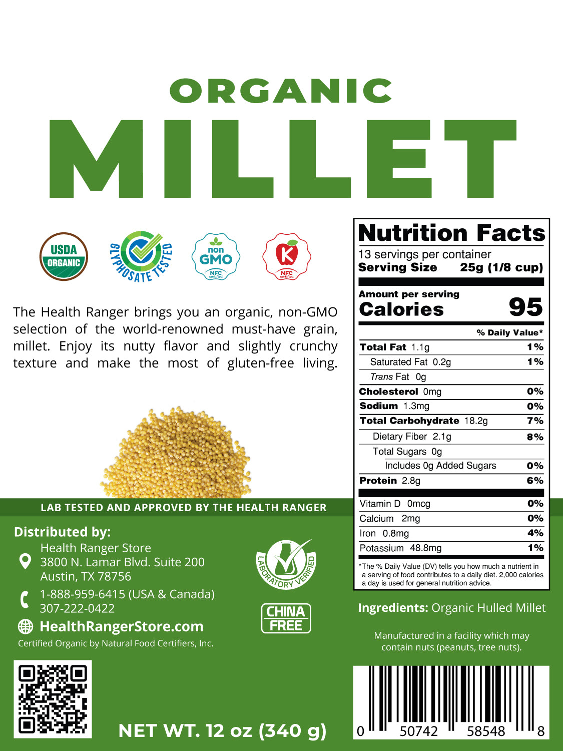 Organic Millet 12 oz (340 g)