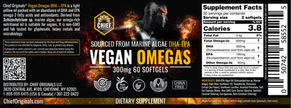 Vegan Omegas DHA-EPA 60 Softgels (3-Pack) (Non-GMO and No Hexane)