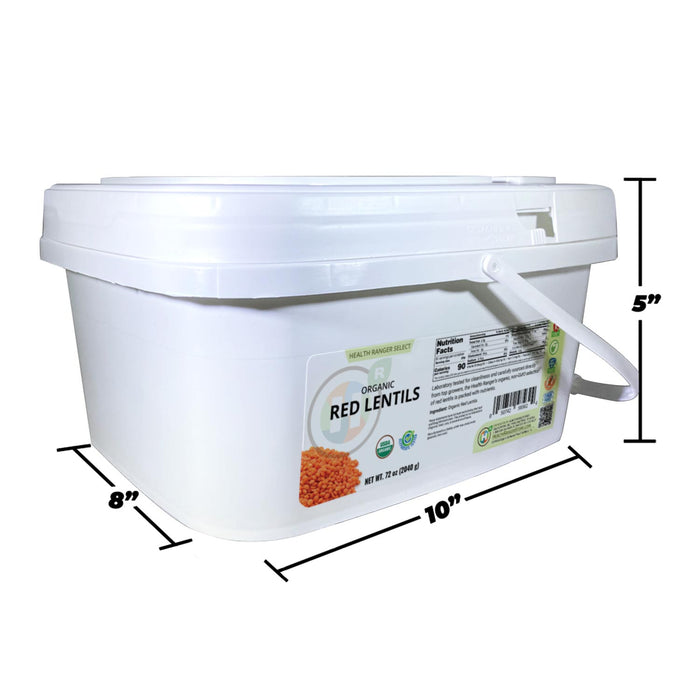 Mini Bucket - Organic Red Lentils 72 oz (2040 g)