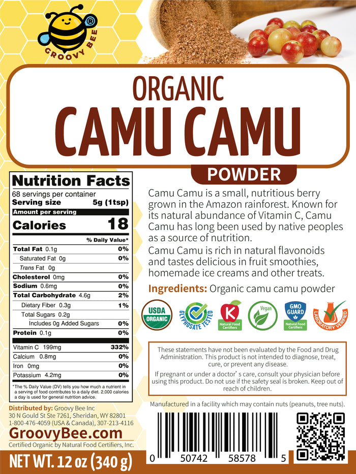 Organic Camu Camu Powder 12oz (340g) (6-Pack)