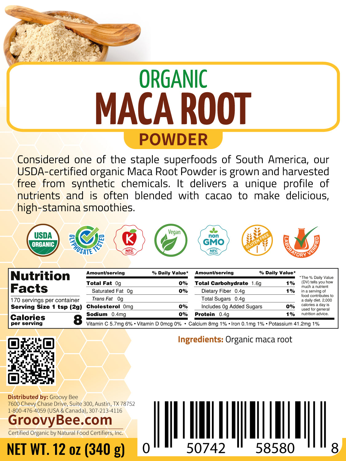 Organic Maca Root Powder 12 oz (340 g) (3-Pack)
