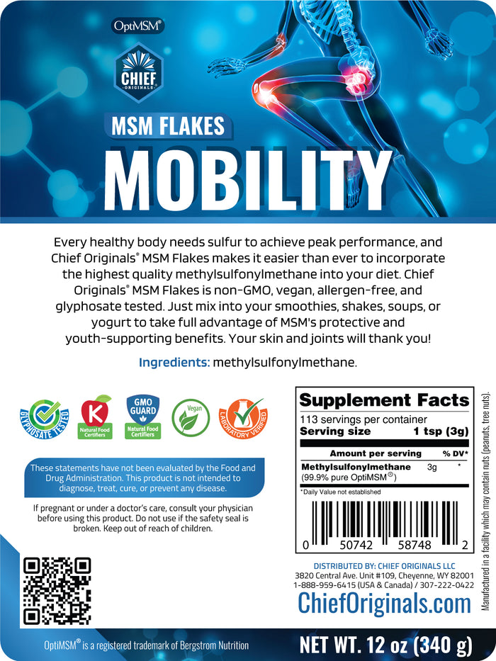 OptiMSM Flakes for Joint Health 12oz (340g) (3-Pack)
