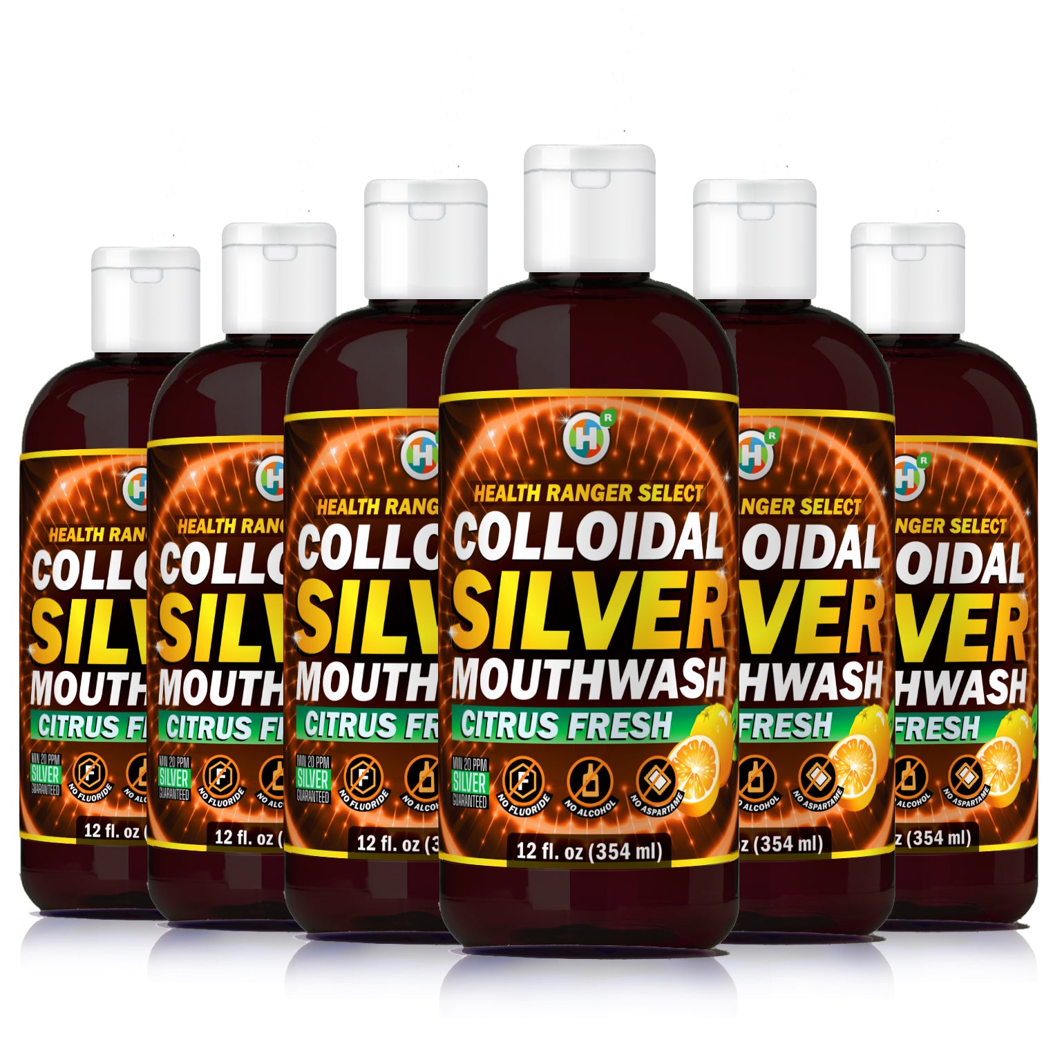 Colloidal Silver Citrus Fresh Mouthwash 12oz (354ml) (6-Pack)