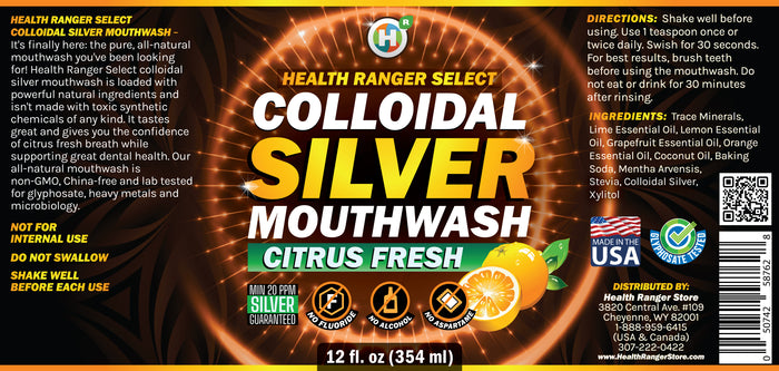 Colloidal Silver Citrus Fresh Mouthwash 12oz (354ml) (6-Pack)