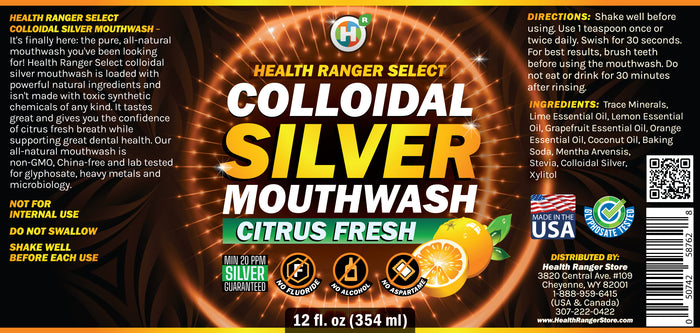 Colloidal Silver Citrus Fresh Mouthwash 12oz (354ml) (3-Pack)