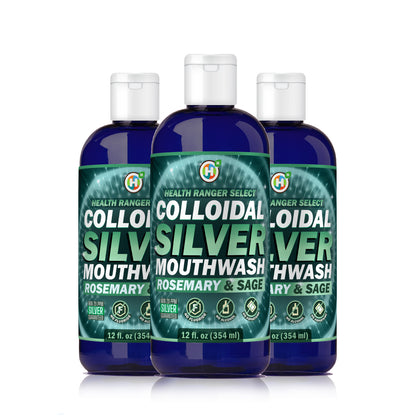 Colloidal Silver Rosemary &amp; Sage Mouthwash 12oz (354ml) (3-Pack)
