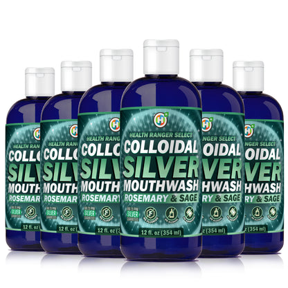 Colloidal Silver Rosemary &amp; Sage Mouthwash 12oz (354ml) (6-Pack)