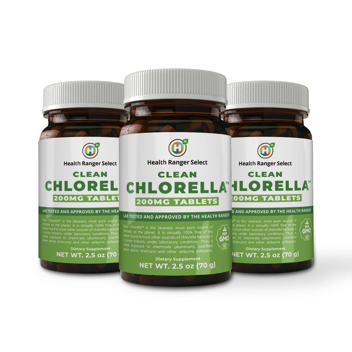Clean Chlorella 200mg Tablets 2.5 oz (70 g) (3-Pack)