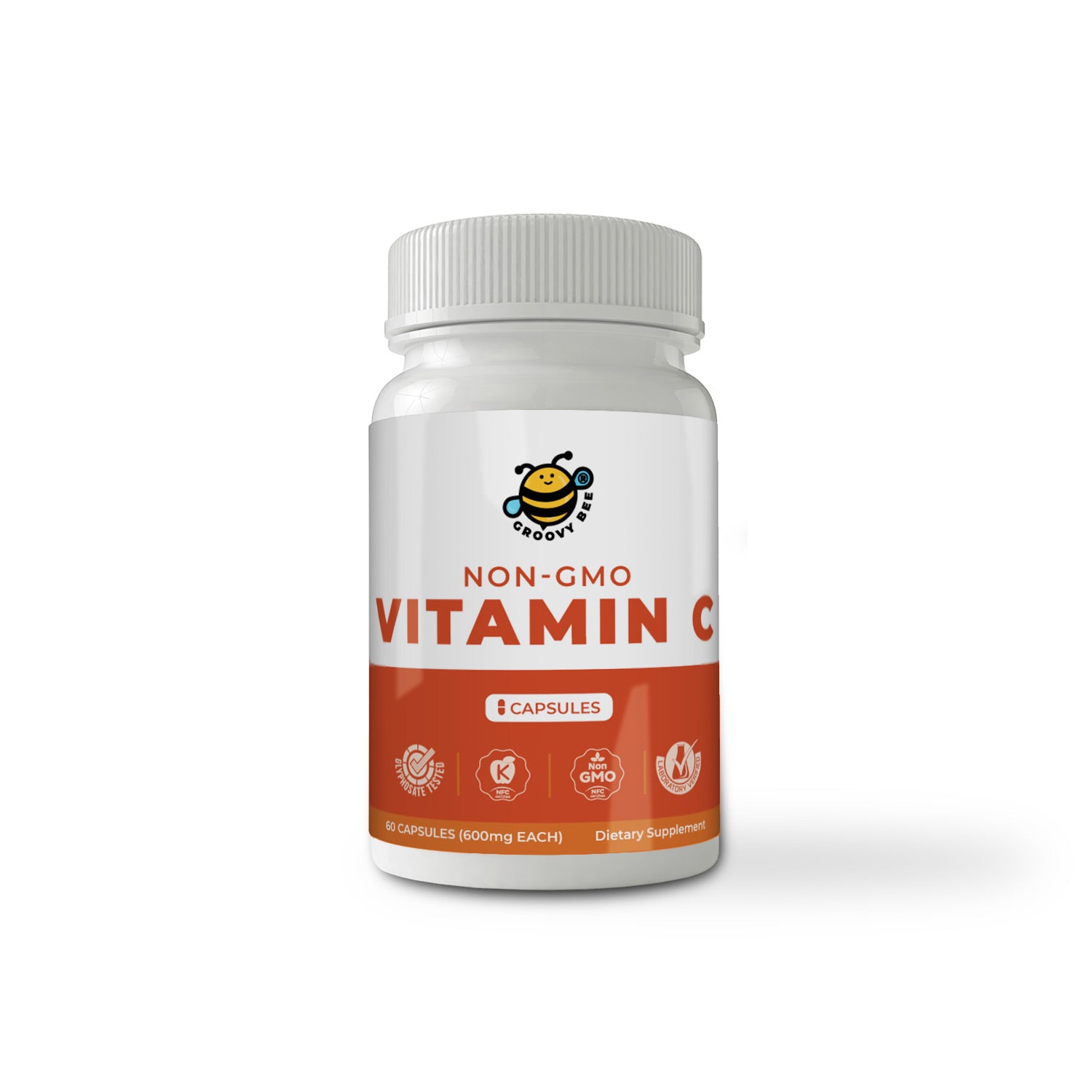 Non-GMO Vitamin C 60 caps (600mg each)