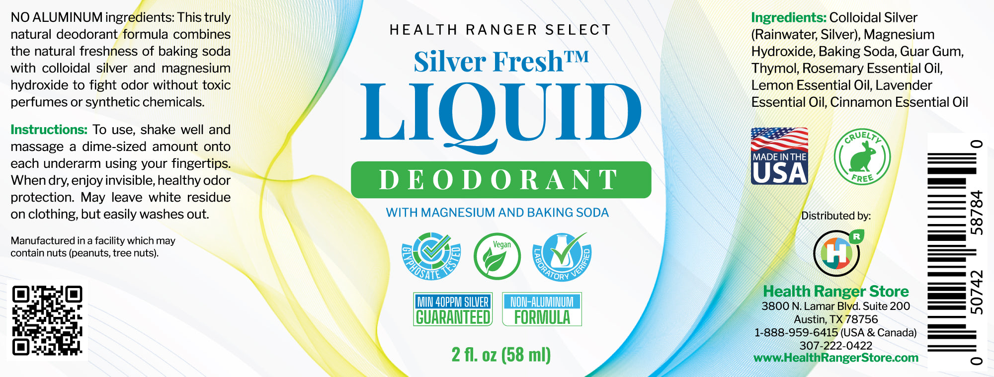 Silver Fresh Liquid Deodorant with Magnesium and Baking Soda 2 fl. oz (58ml) (6-Pack)
