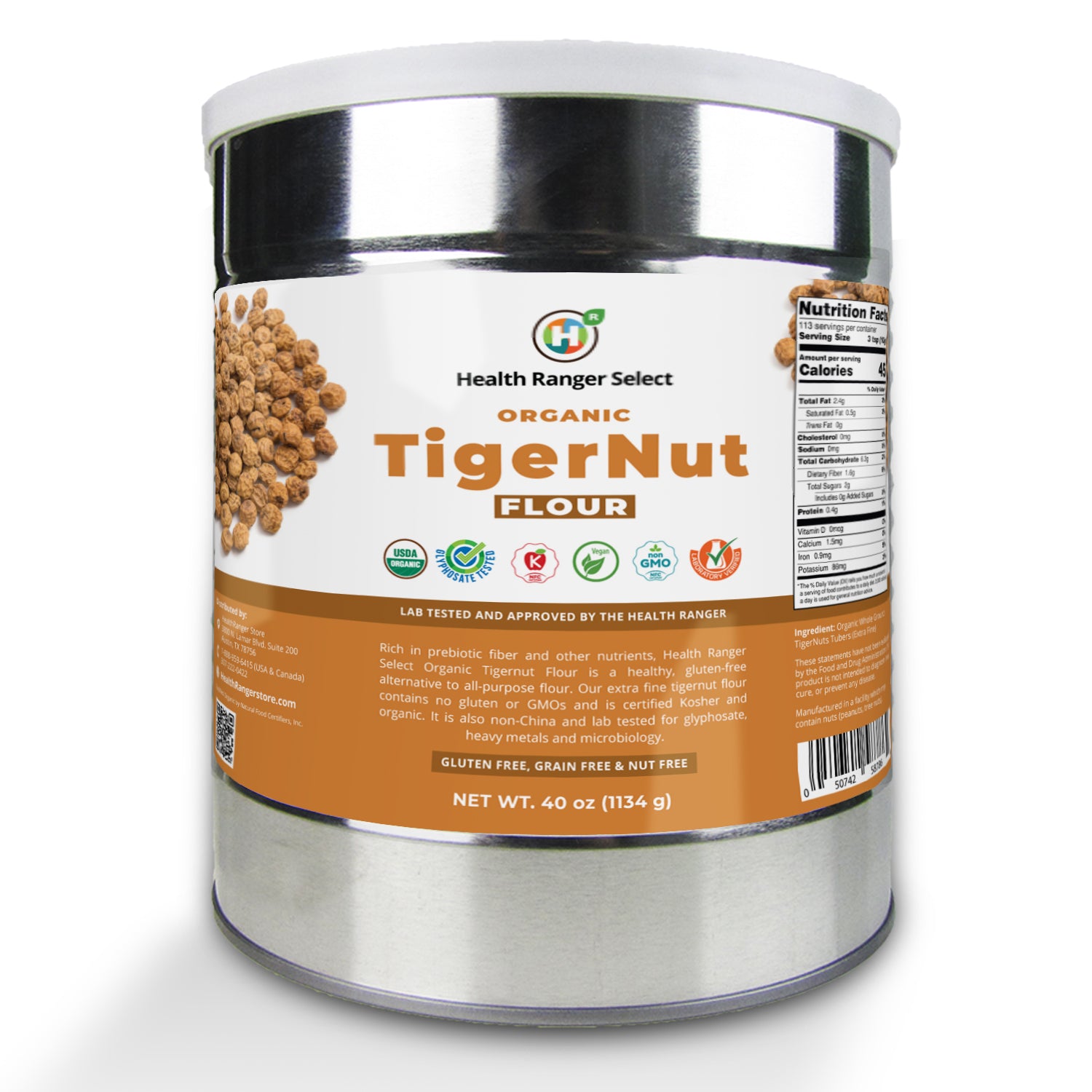 Organic Tigernut Flour 40 oz (1134 g) (