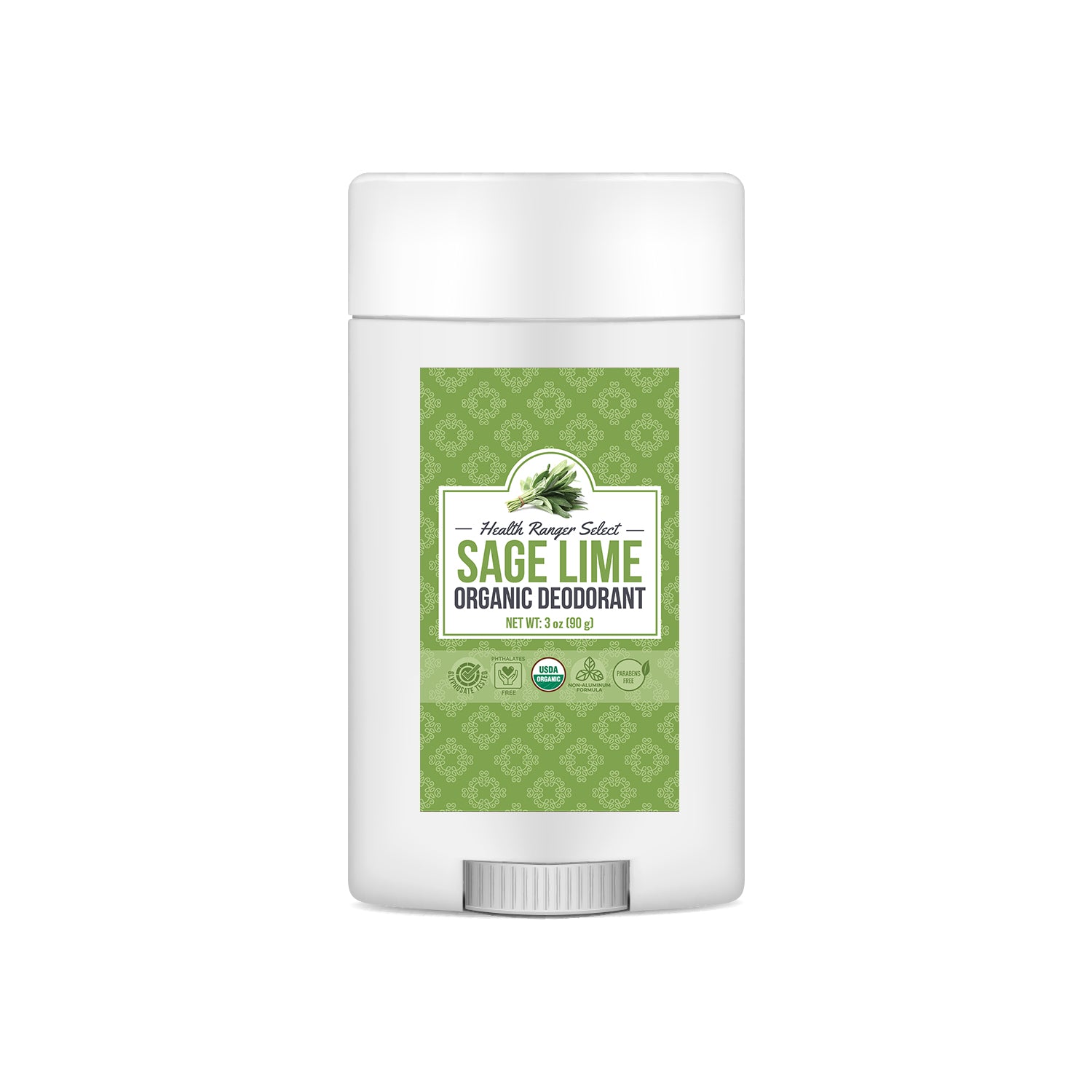 Organic Sage Lime Deodorant 3 oz (90 g) (6-Pack)
