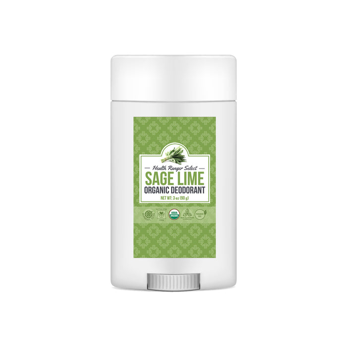 Organic Sage Lime Deodorant 3 oz (90 g) (6-Pack)