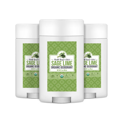Organic Sage Lime Deodorant 3 oz (90 g) (3-Pack)