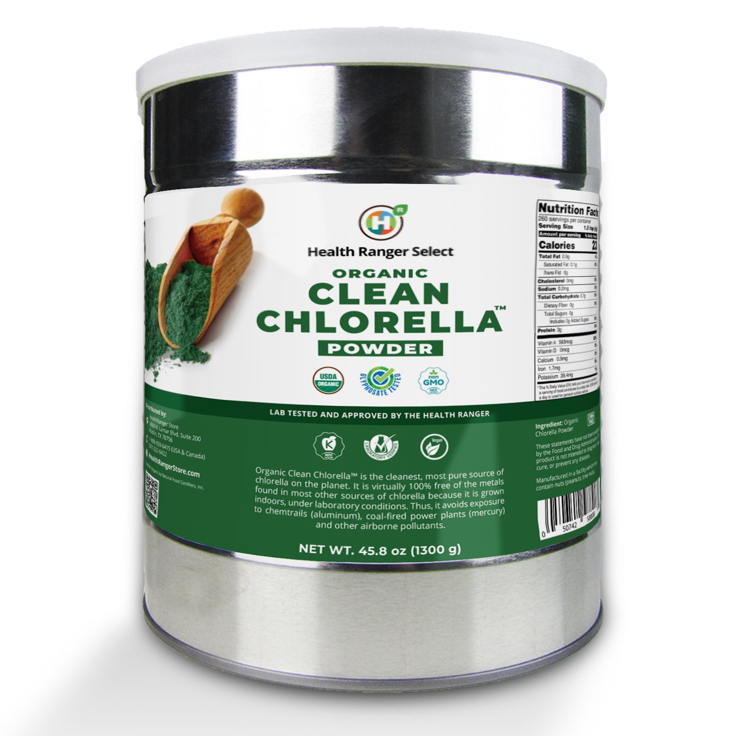 Organic Clean Chlorella Powder 45.8 oz (1300 g) (