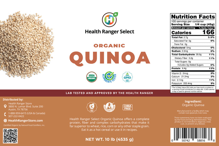 Mega Bucket Organic Quinoa (10LB, 4535g)
