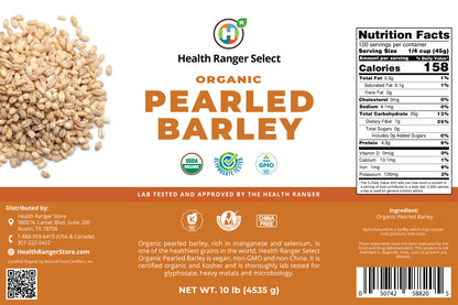 Mega Bucket Organic Pearled Barley (10LB, 4535g)