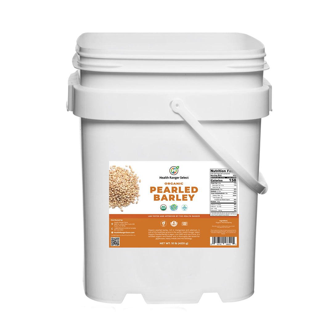 Mega Bucket Organic Pearled Barley (10LB, 4535g)