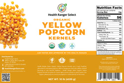 Mega Bucket Organic Yellow Popcorn Kernels (10LB, 4535g)