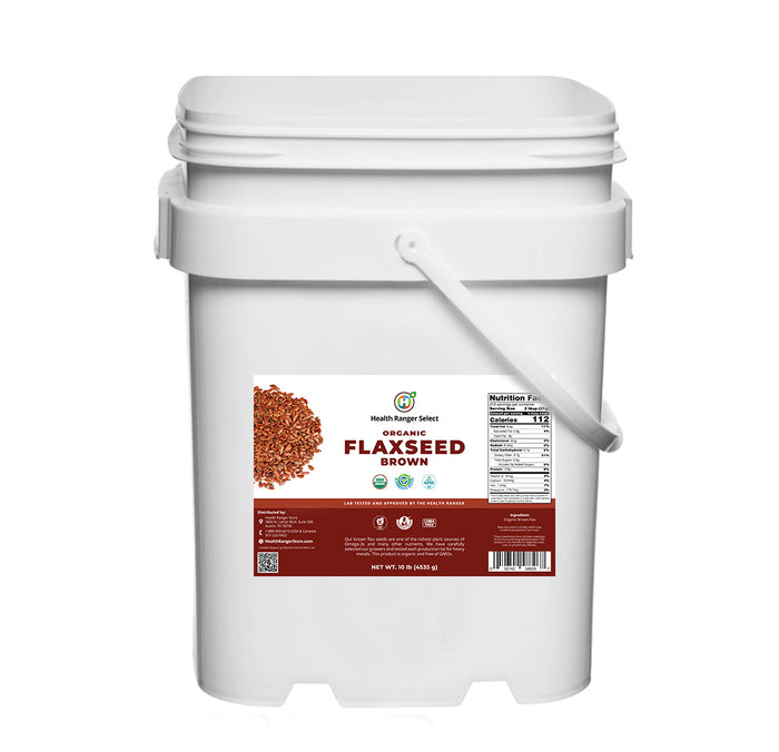 Mega Bucket Organic Flax Seed Brown (10LB, 4535g)