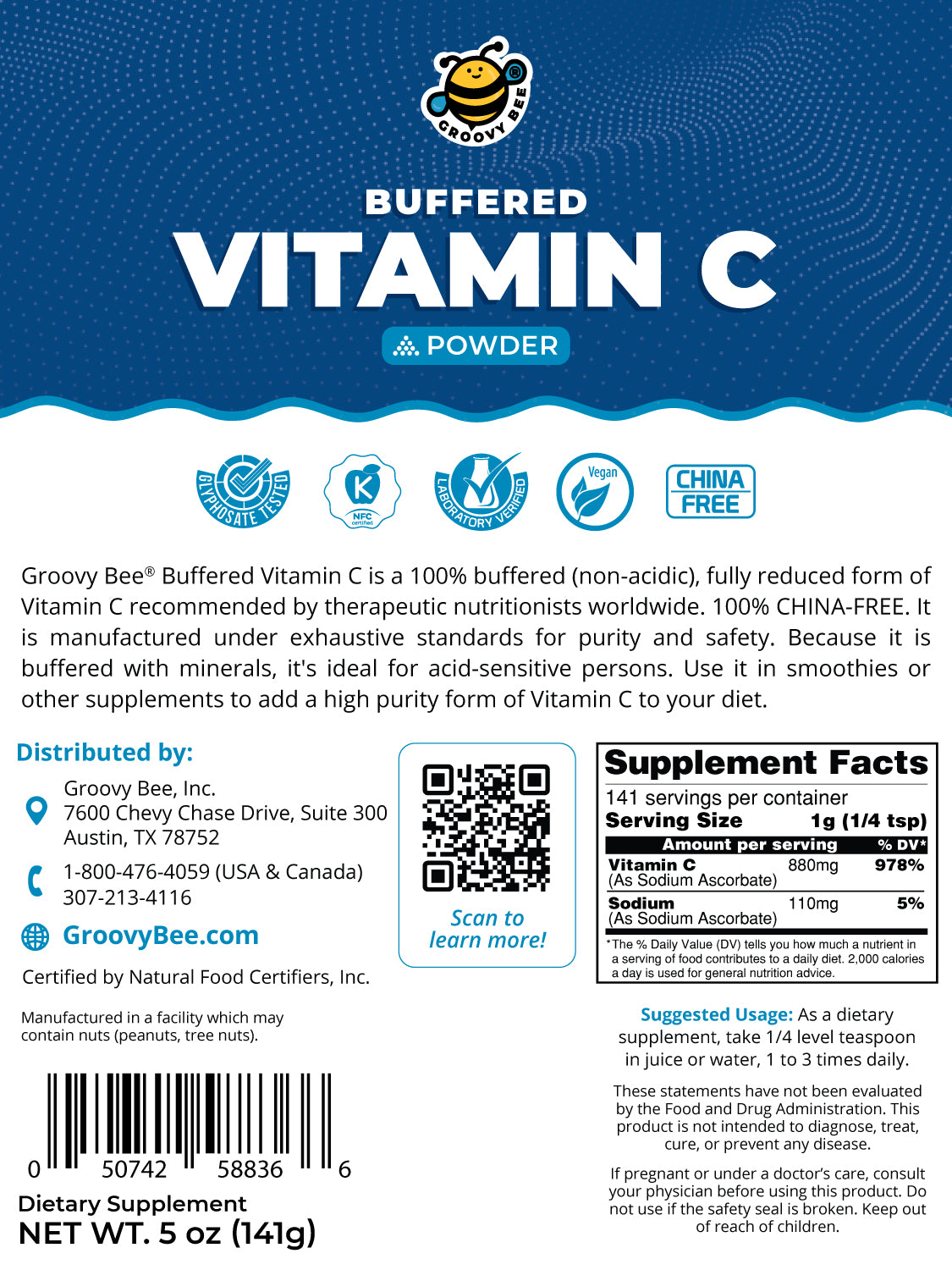 Buffered Vitamin C Powder 5 oz (141g)