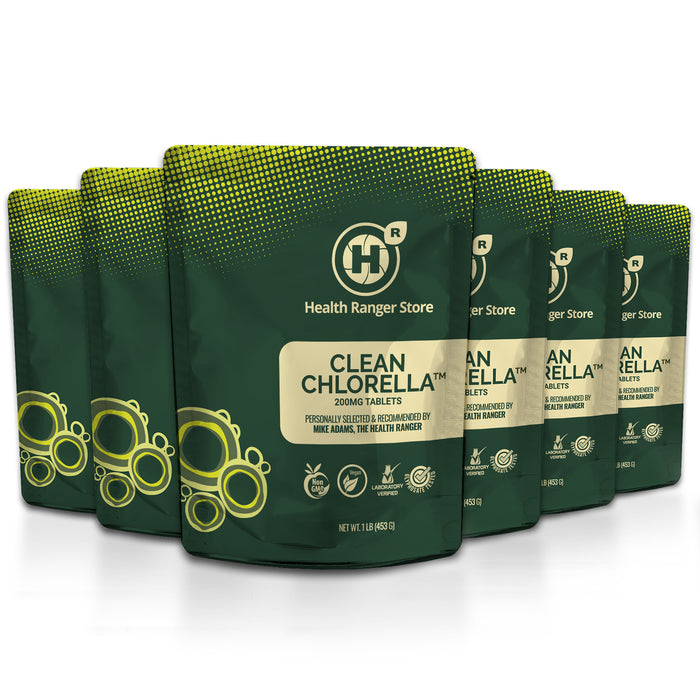Clean Chlorella 200mg Tablets (1LB, 453g), 2265 tablets (6-Pack)