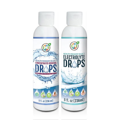 Concentrated Mineral drops (8 fl oz) + Electrolyte drops (8 fl oz) Combo Pack