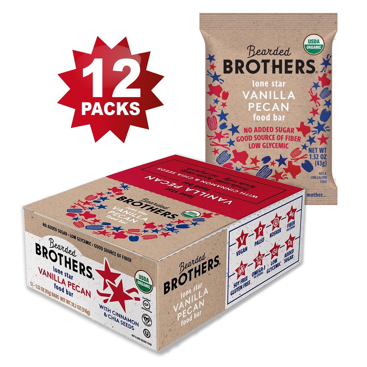 Lone Star Vanilla Pecan Energy Bars (12 Pack)