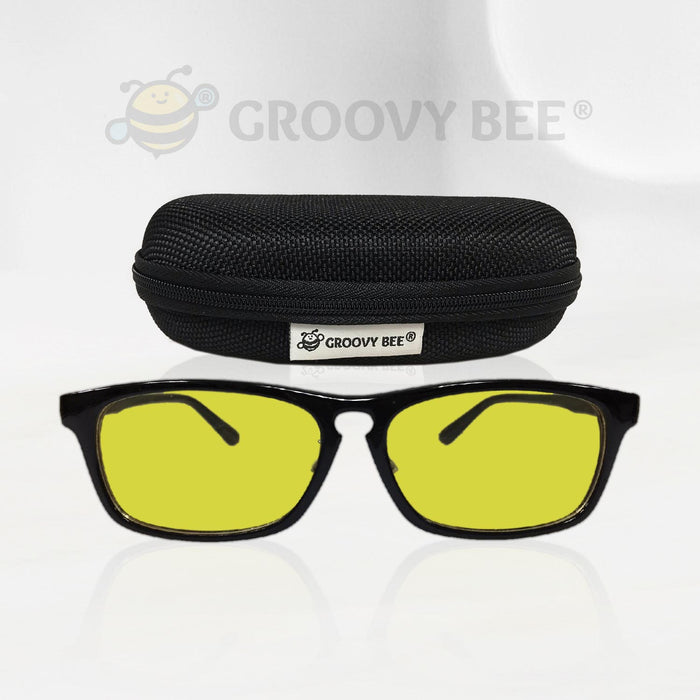 Groovy Bee® Flexible Frame Indoor Blue Light Blocking Glasses (Yellow Tint)