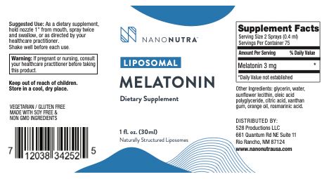 NanoNutra’s Liposomal Melatonin Spray 30ml