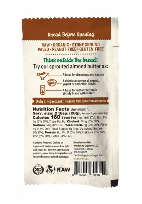 Dastony Organic Raw Sprouted Almond Butter (12-Pack)