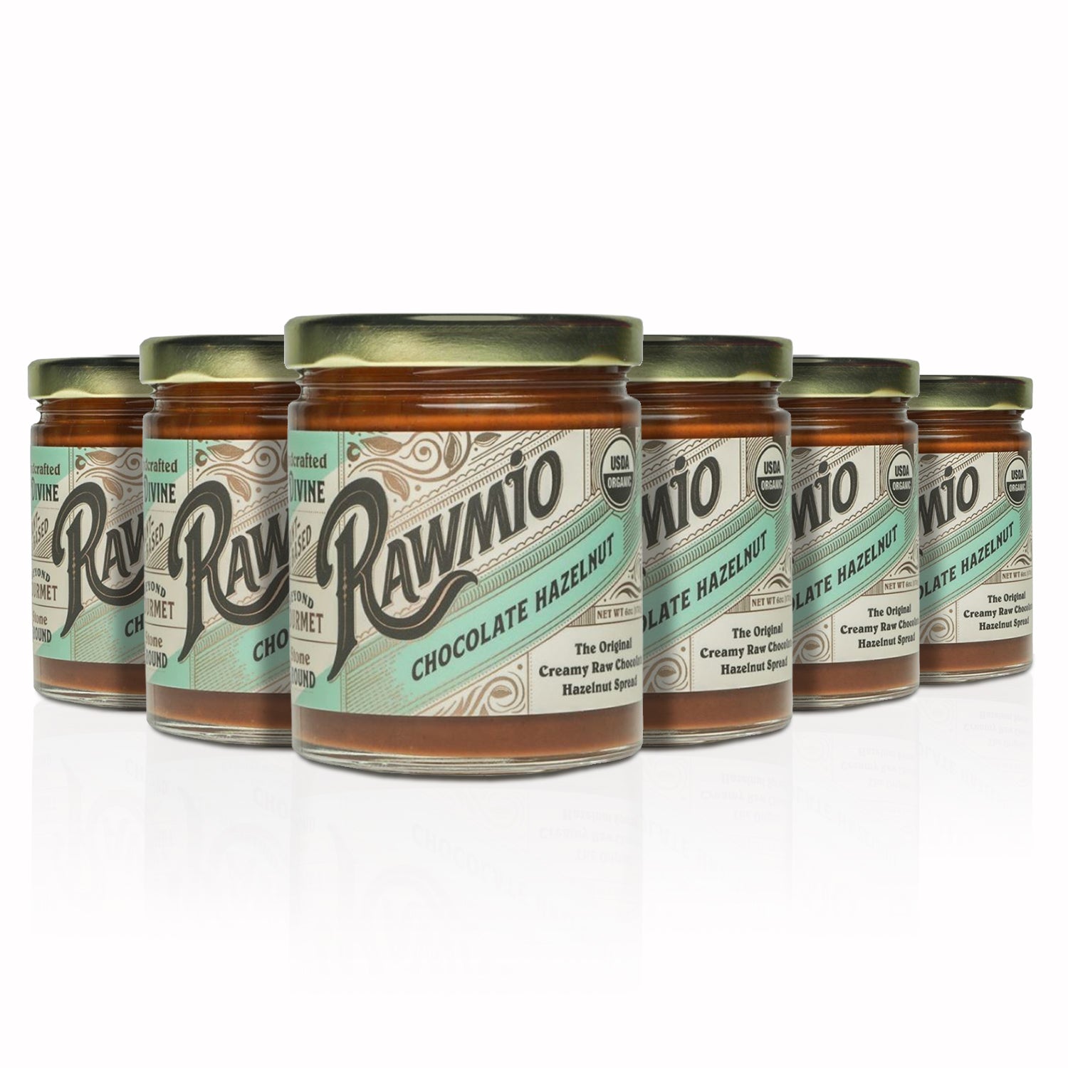 Rawmio Hazelnut - Beyond Gourmet Creamy Raw Chocolate Hazelnut Spread 6oz (6-Pack)