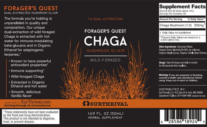 SurThrival Immortality Quest Chaga Mushroom Extract 50 ml