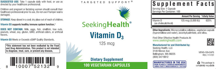 Vitamin D3 - 100 Capsules