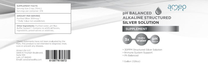 pH Balanced Alkaline Silver Solution 1 Gal (128 oz)